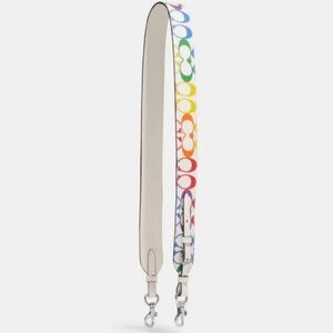 COACH PRIDE Rainbow Signature Canvas Purse Bag Tote Strap NWT